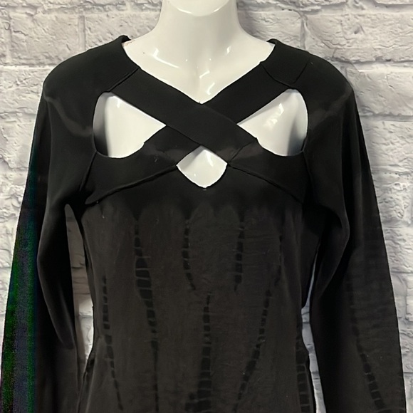 All Saints • Black Tie Dye Plexi Dress Cut Out 10 - Picture 6 of 9